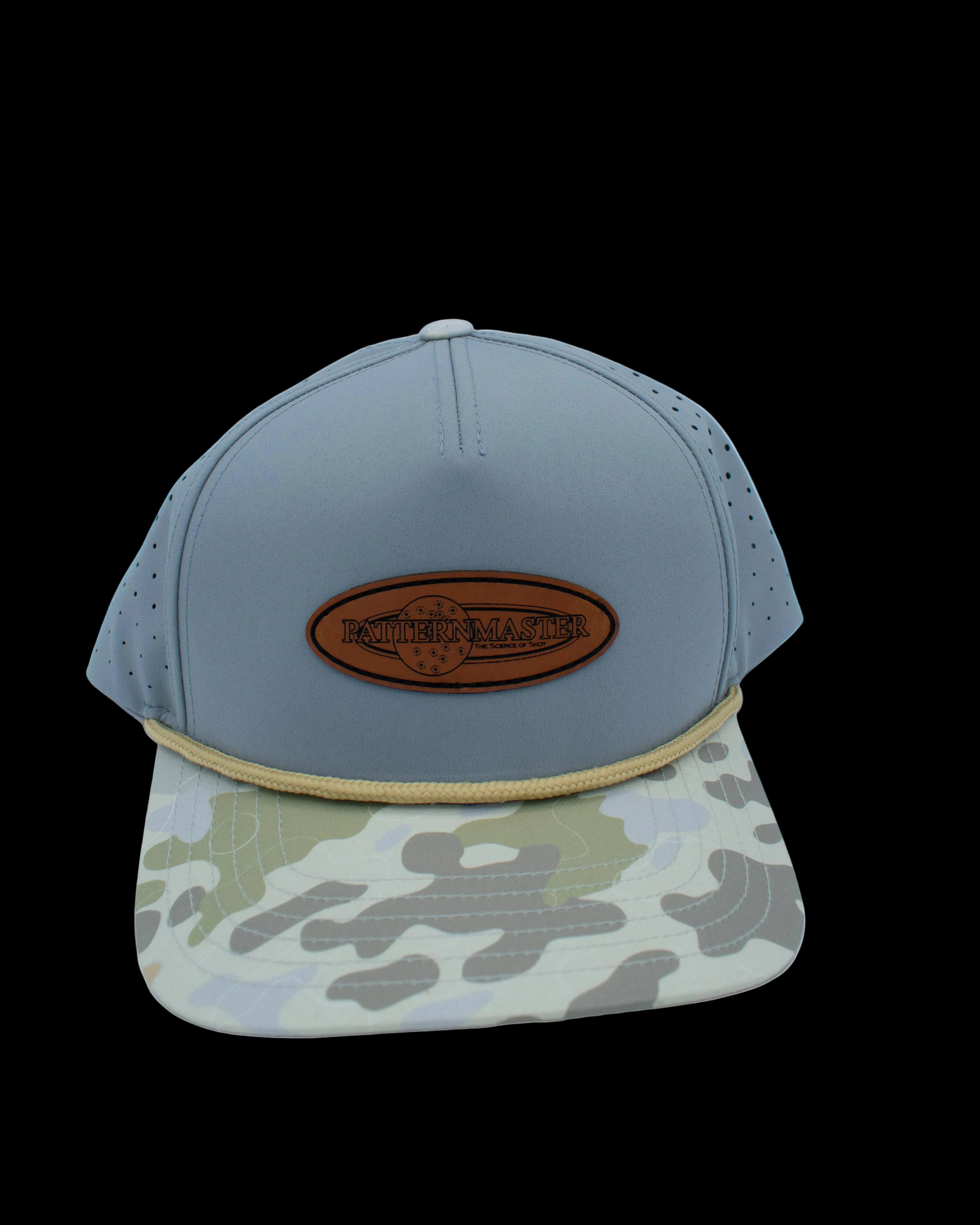 Patternmaster Sobro Grey/Camo Leather Patch Hat (8110)