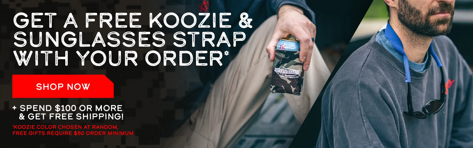 Get A Free Patternmaster Koozie and Sunglasses Strap
