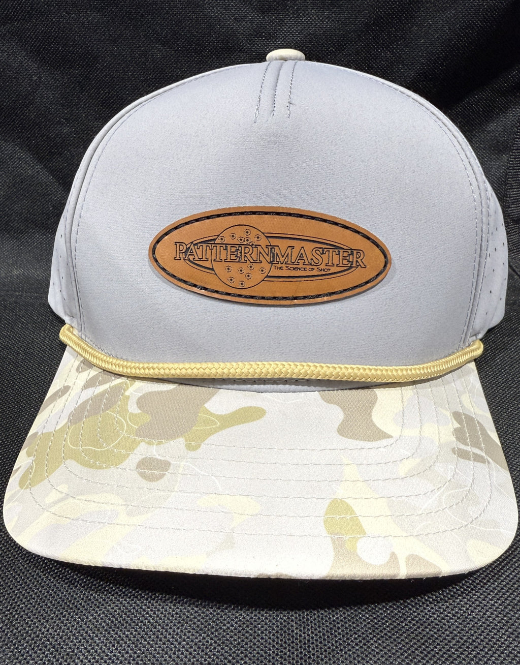 Patternmaster Sobro Grey/Camo Leather Patch Hat (8110)